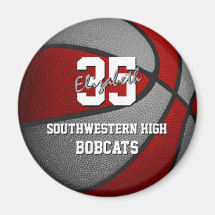 red grey basketball team colours magnet