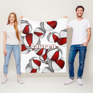 red grey basketball team colours sports decor fleece blanket