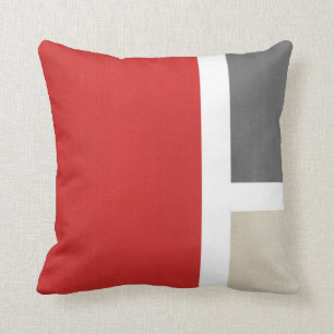 Red Grey Beige Modern Cushion