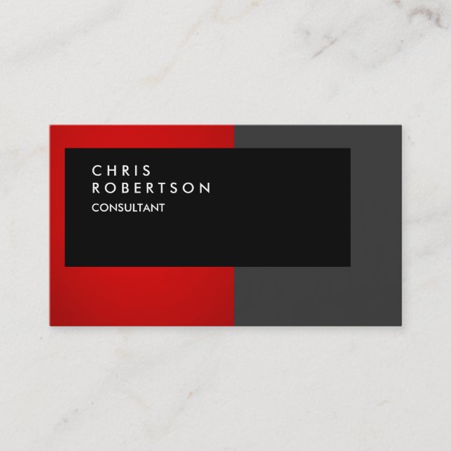 Red Grey Black Creative Business Card (Front)