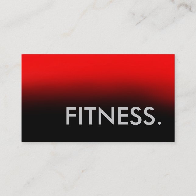 Red Grey Black Trainer Fitness Business Card (Front)