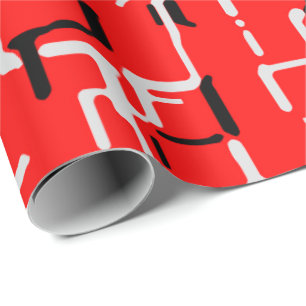 Red Grey Black Wrapping Paper