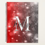 Red & Grey Bokeh Modern Monogram Sparkle Planner<br><div class="desc">This planner has a background of red and grey bokeh sparkle. Simple and contemporary. Complete it with a personalised monogram and name. Created by Simply Farmhouse Press.</div>
