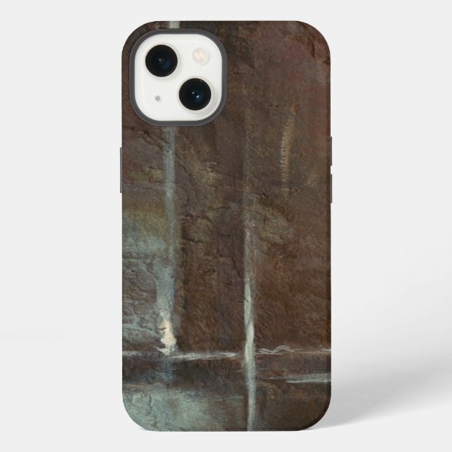 Red & Grey Brick Wall iPhone Case (Back)