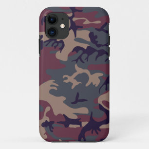 Red grey brown camouflage design iPhone 11 case