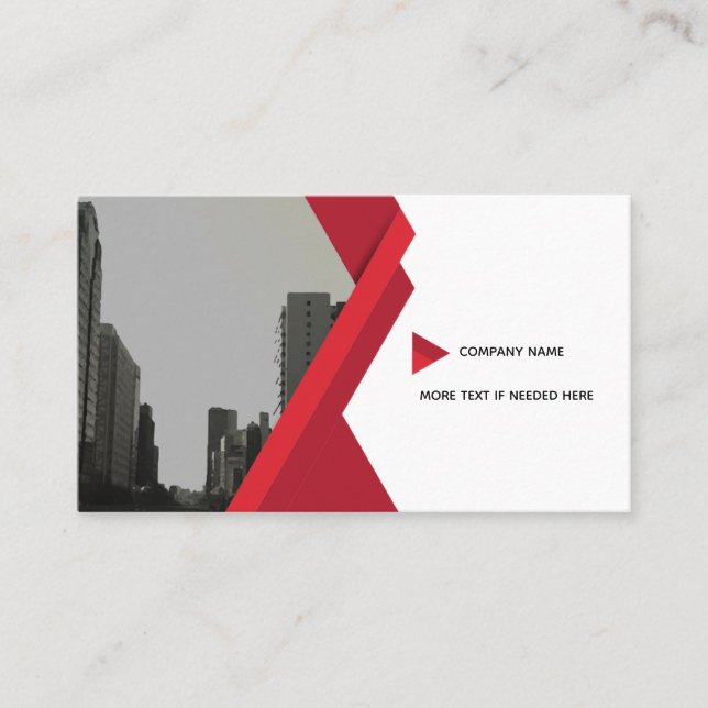 Red Grey Business Modern Card (Front)