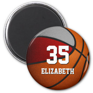 red grey club colours basketball team party gifts magnet