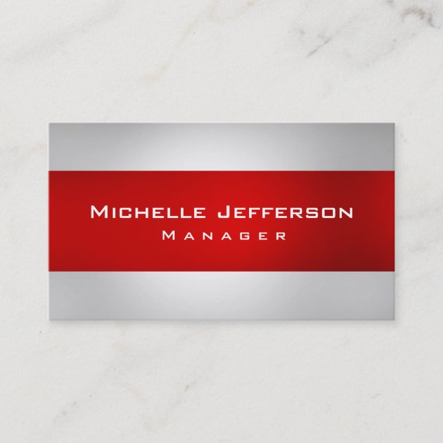Red Grey Creative Manager Business Card (Front)