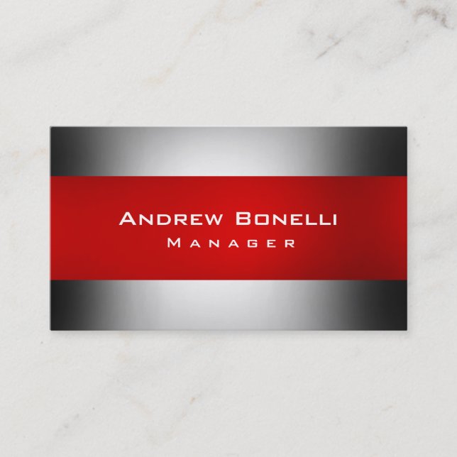 Red Grey Creative Manager Business Card (Front)