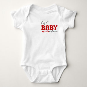 Red Grey Cute Best Baby Ever Baby Bodysuit