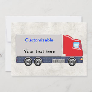 Red & Grey Delivery Truck Customise Invitation