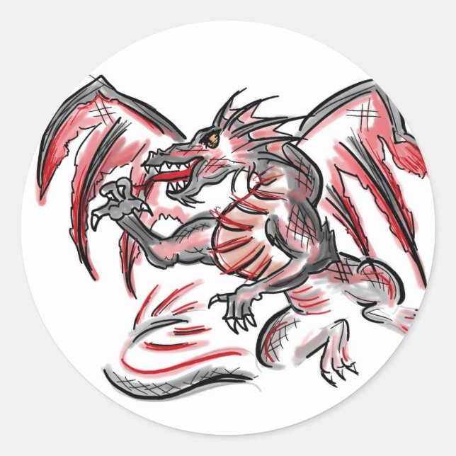 Red grey dragon stickers (Front)