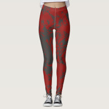 Red Grey Fun Colourful Paint Leggings