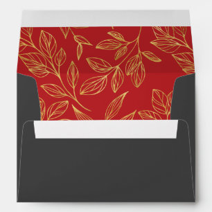 Red Grey Gold Happy Holidays Return Address Envelope