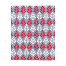 Red Grey Leaf Wing-like Feather Geometric Pattern