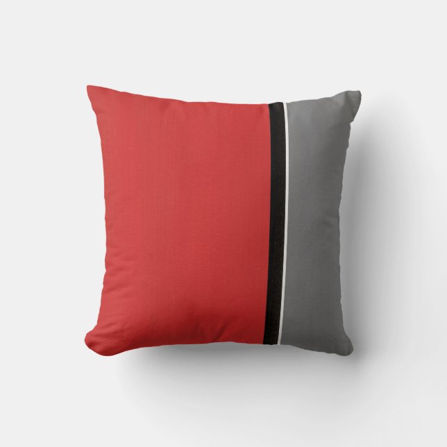 Red Grey Modern Cushion (Front)