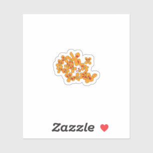 red, grey, orange, brown  Custom-Cut Vinyl Sticker