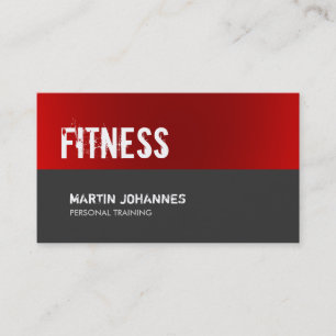 Red Grey Personal Trainer Standard Business Card