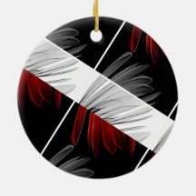 Red Grey Petal Design Acrylic Wall Clock