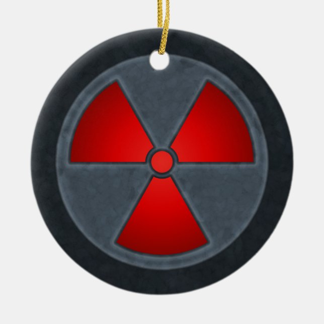 Red & Grey Radiation Symbol Ornament (Front)
