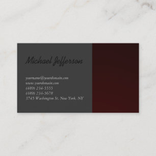 Red Grey Script Business Card
