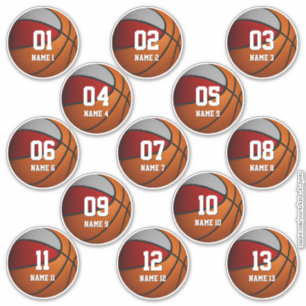red grey set of 13 basketball kids team gifts