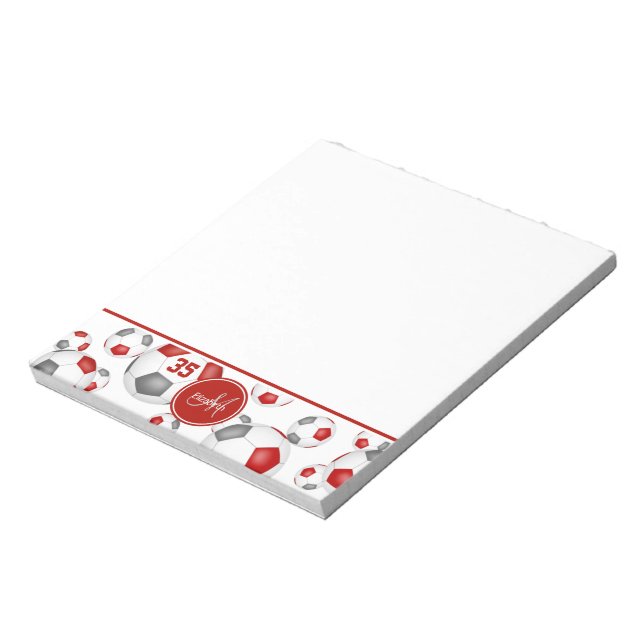 red grey soccer balls pattern accent  notepad (Rotated)
