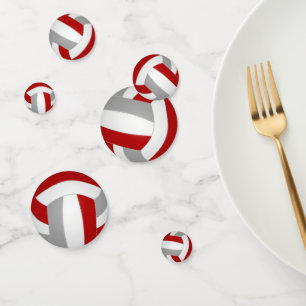 red grey volleyball team colours sports party confetti