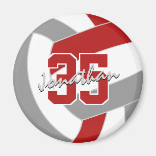 red grey volleyball team spirit gifts under 10 magnet