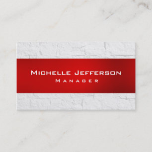 Red Grey Wall Brick Pattern Manager Business Card