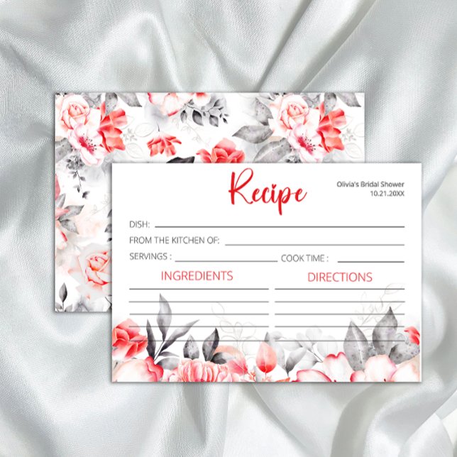 Red Grey Watercolor Flowers Recipe (Creator Uploaded)