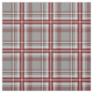 red grey white plaid fabric
