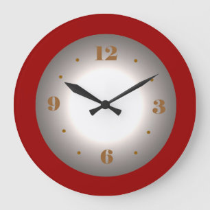 Red Grey with Atmospheric White Centre Wall Clock