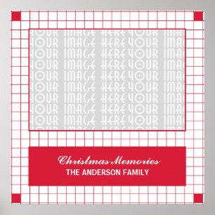 Red Grid Photo Poster