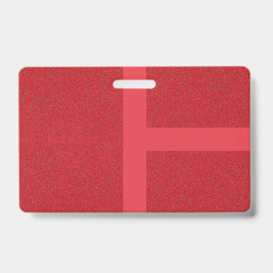Red Grid Stripe Badge for Events – Customisable ID Badge