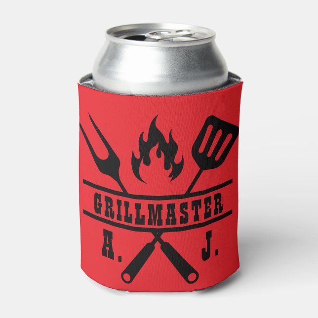 Red Grillmaster Utensil  Can Cooler (Can Front)