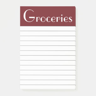  Red Groceries List Post It Notes