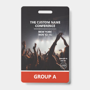 Red Group Conference QR Code Custom Access Pass ID Badge