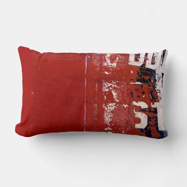 Red Grunge Lumbar Cushion (Front)