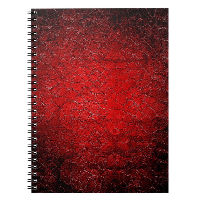 Red grunge texture black gradient notebook (Front)