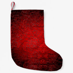 Red grunge texture black gradient small christmas stocking