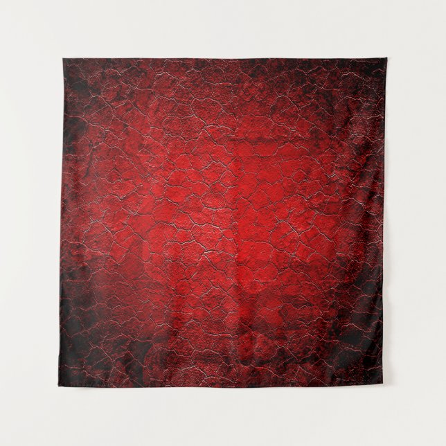 Red grunge texture black gradient tapestry (Front)