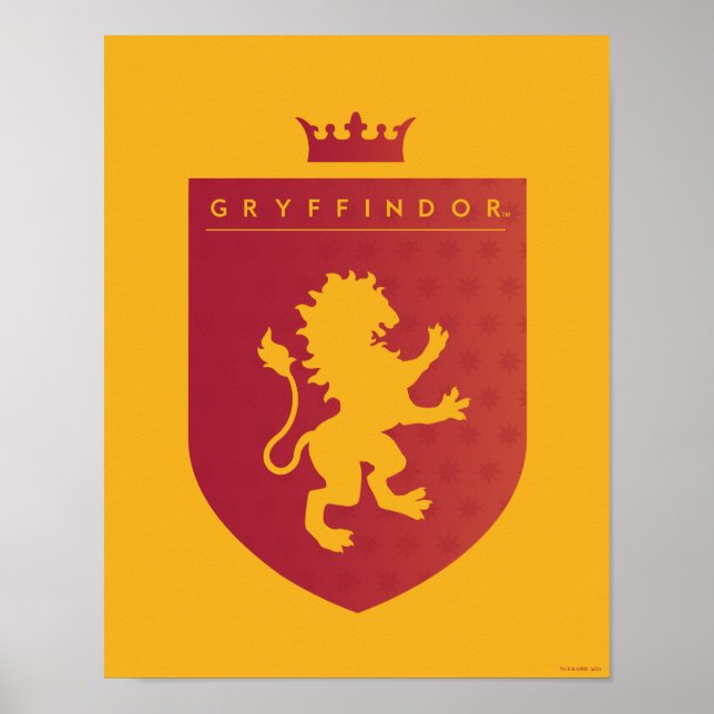 Red GRYFFINDOR™ Crowned Crest Poster (Front)