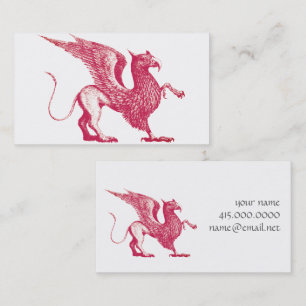 Red Gryphon Or Griffin Business Card