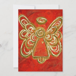 Red Guardian Angel Art Custom Invite or Invitation