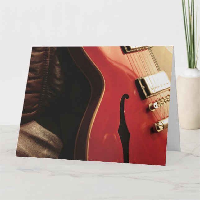 Red Guitar Better Thank You Card (Front)