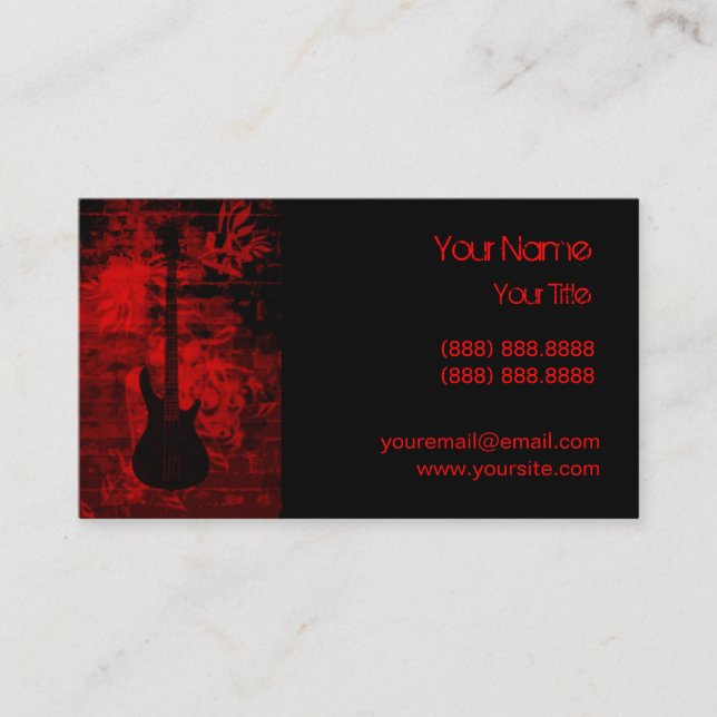 Red Guitar Business Card (Front)