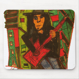 red guitar mouse pad