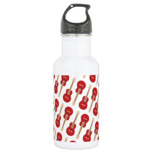 Red Guitar Pattern 532 Ml Water Bottle