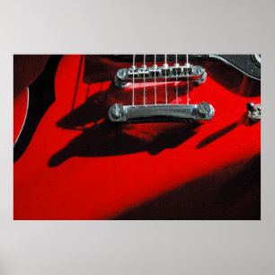 Red Guitar Poster